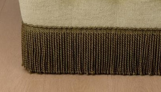 Image 1 of Poltrona club danese vintage anni '70 – Velluto verde oliva con frange