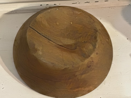 Large vintage solid wood bowl – Catchall – Centerpiece – 31 cm – Table accessories (photo 10 of 15)