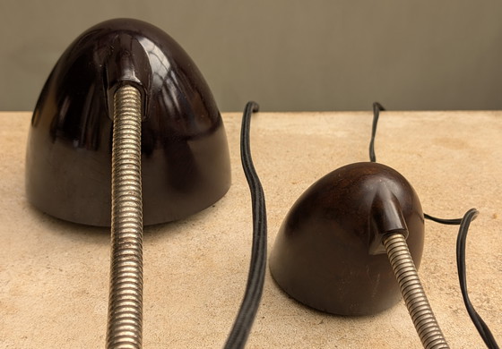 Image 1 of Bakeliet Bauhaus Tafellampen: "Vader en Zoon".