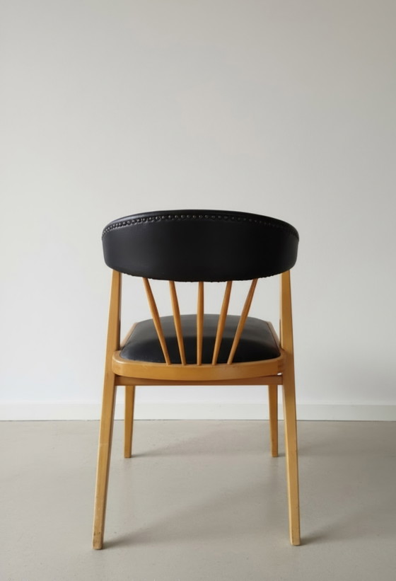 Mid-Century Casala 406 Armstoel Bertil Fridhagen – Fauteuils, Skai, Wood (photo 2 of 5)
