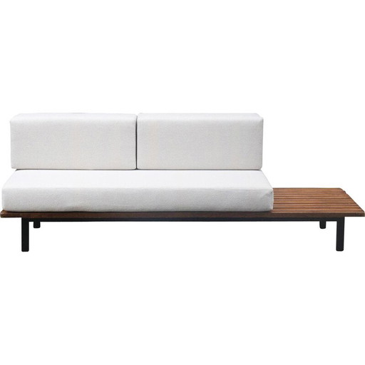 Banc Vintage Cansado en acajou et métal par Charlotte Perriand pour Steph Simon, 1950s