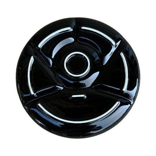 10x New black sectioned appetizer plate, Germany 1990s