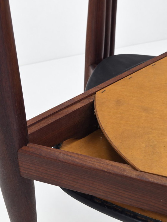 Roundette Teak Dining Chairs By Hans Olsen For Frem Rojle, 1960s Set Of 4 – Leather, Wood (photo 15 of 16)