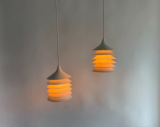 Image 1 of 2x Vintage IKEA lamp: witte Duett T202, Bent Gantzel Boysen