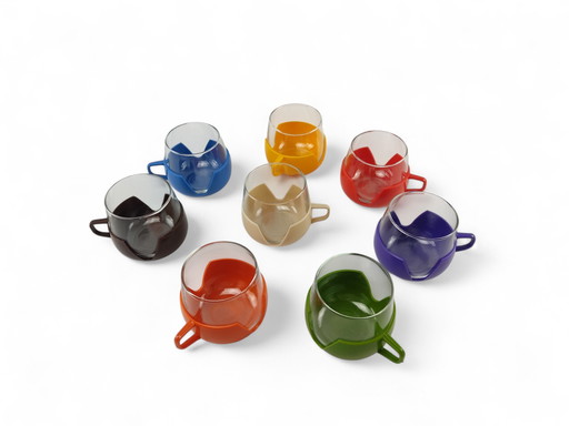 Tea set 8 x Roly Poly cups tea Space Age 70s Vintage