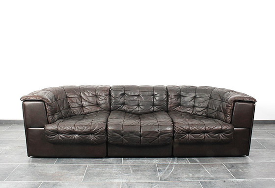 Image 1 of De Sede DS11 a due posti in pelle patchwork marrone