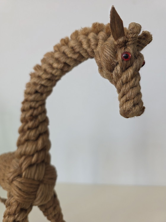 Image 1 of Scandinavian vintage rope animal giraffe by Jørgen Bloch in collaboration with Kaj Bojesen