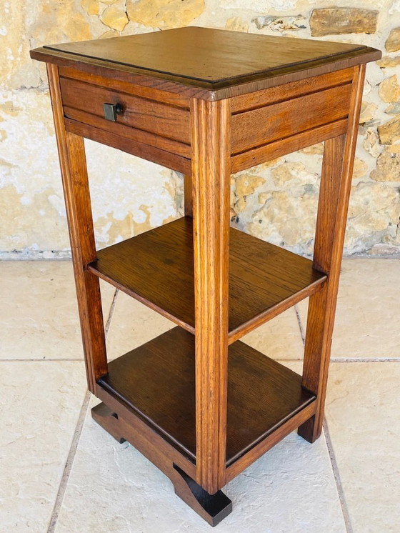 Image 1 of Consolle Art Déco a tre ripiani in noce, anni '30