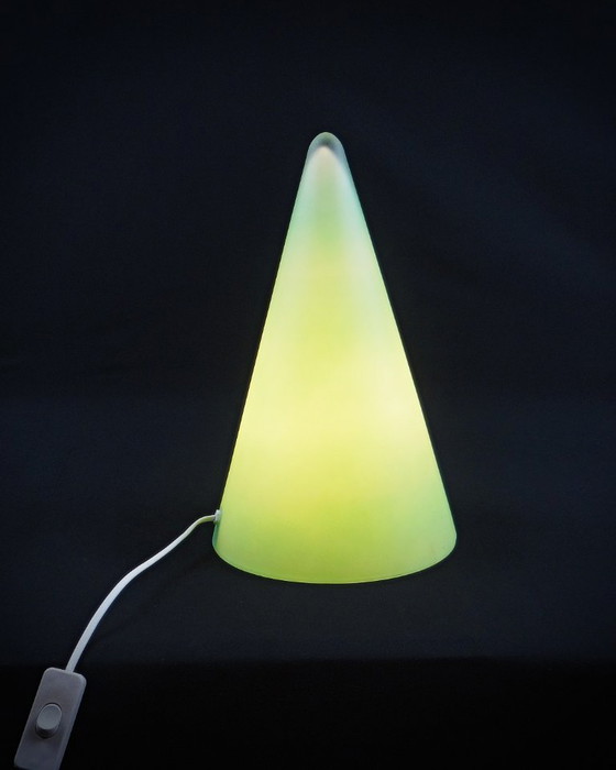 Image 1 of Teepee XL lamp in green opaline glass, Vintage 90s design
