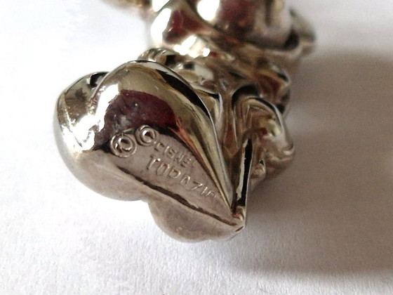 Image 1 of Disney - Large silver Mickey Mouse pendant with long chain