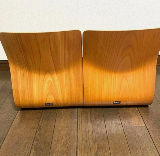 Image 1 of Tendo Mokko Plywood Zaisu Floor Chairs 4pcs Japanese Ryokan Style Vintage