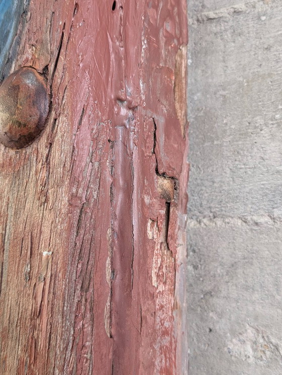 19e-eeuwse Spaanse boerderijdeur met geschilderd tonijn-zeemuurwerk – Wanddecoratie, Wood (photo 16 of 20)