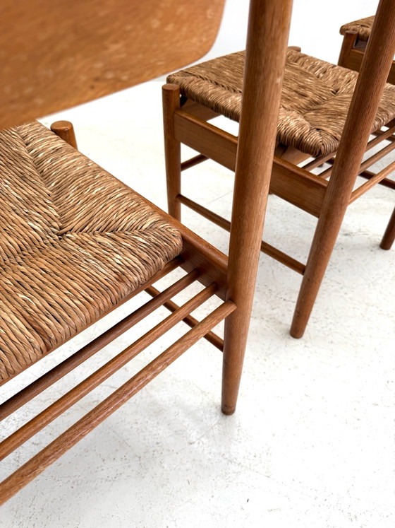 Set di 4 sedie vintage in giunco, Italia anni '70 – Sedie da pranzo, Legno, Vimini (photo 8 of 11)