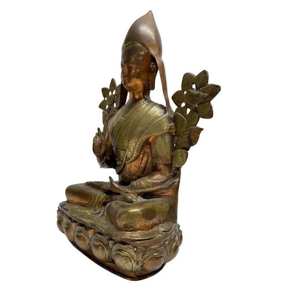 Antiguo Lama Tsongkhapa dorado al fuego en bronce – Ladakh – Siglos XVIII-XIX – Lote 435 – Esculturas, Bronze (photo 8 of 10)