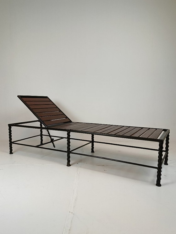 Image 1 of Bellissimo lettino da giardino antico in ferro battuto (italiano)