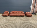 Originele 1970’s Cassina Soriana 4zit +2x1zit Tobia & Afra Scarpa in Cognac leder