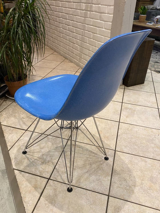 Image 1 of Sedia DSR Eiffel in fibra di vetro turchese, Eames Herman Miller vintage anni '50-'60-'70