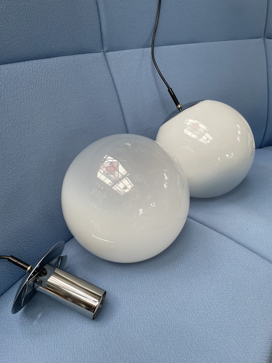 Image 1 of Raak ochtend nevel hanglampen, jaren 70