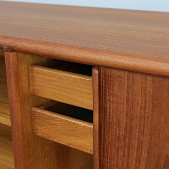 Image 1 of Danish Modern Teak Sideboard with Tambour Doors by Kibaek Møbelfabrik, Denmark, 1970s