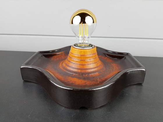 Image 1 of Juego de 2 apliques de pared Pan Keramik marrón