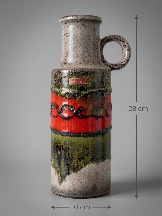 Scheurich 401-28 Handled Vase – Fat Lava – 28 cm – Scheurich W-Germany, Ceramic (photo 10 of 10)