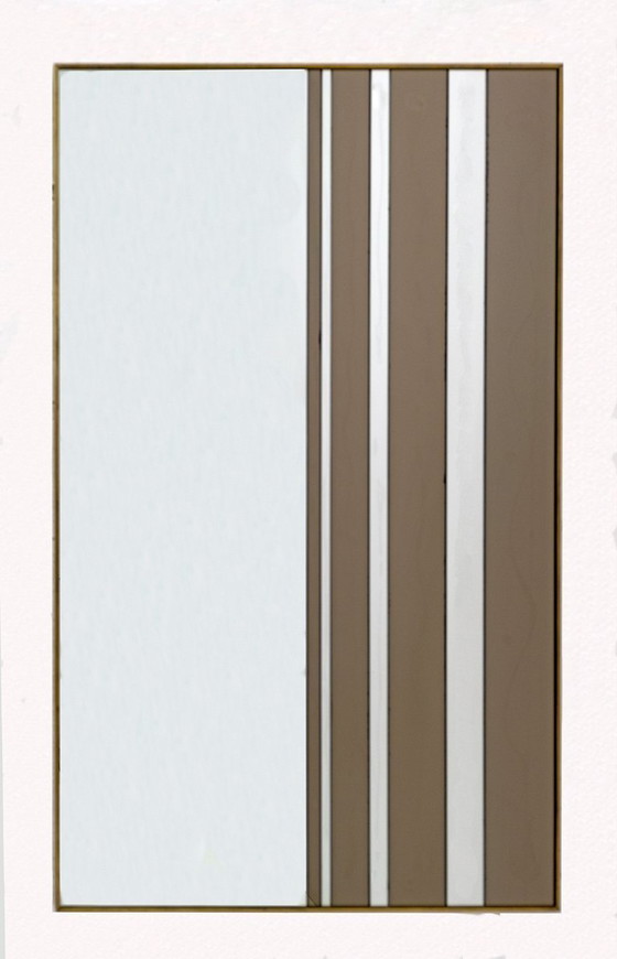 Image 1 of Attributed to Romeo Rega Mid-Century Modern Italian Bicolor Wall Mirror, 1970s
