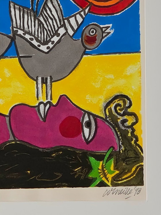 Image 1 of Corneille - La donna e l'uccello - Firmato a mano - 1998