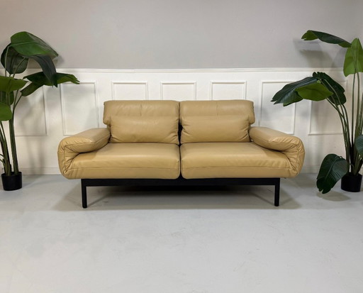 Rolf Benz Plura 380 Canapé Canapé en cuir Beige Chaise longue Relax