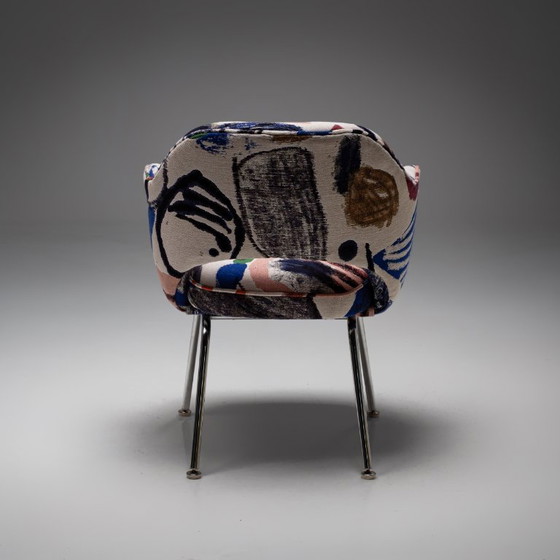 Image 1 of Model 71 Dining Chair in La Toile du Peintre by Eero Saarinen for Knoll