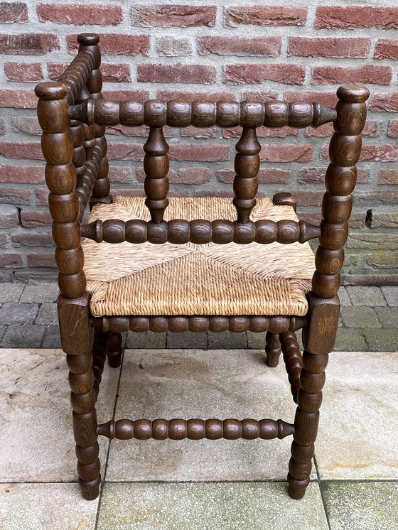 Image 1 of Classic Bobbin corner chair + matching side table | rare set