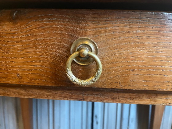 French Antique Walnut Side Table – Brass, Wood (photo 2 of 15)