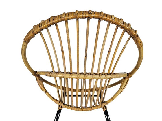 Image 1 of Rohe Noordwolde - modello PE41 - sedia per bambini - Dirk van Sliedregt - rattan - metallo - anni '50