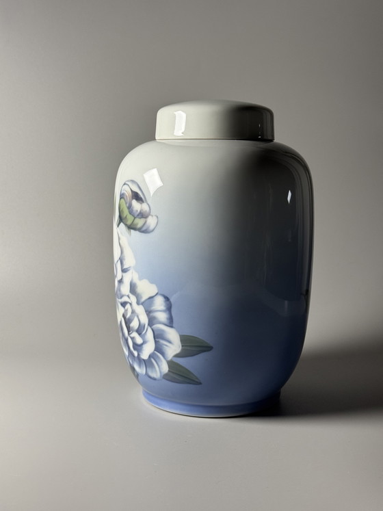 Image 1 of Royal Copenhagen Porcelain Jar with Lid, Hand-Painted Underglaze, 24 cm 