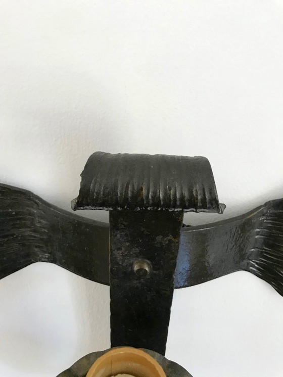 Image 1 of 2 brutalistische Wandleuchten aus Schmiedeeisen 70er Jahre