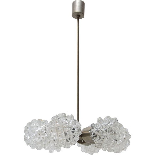 Vintage cut glass chandelier for Kamenický Šenov, Czechoslovakia 1970