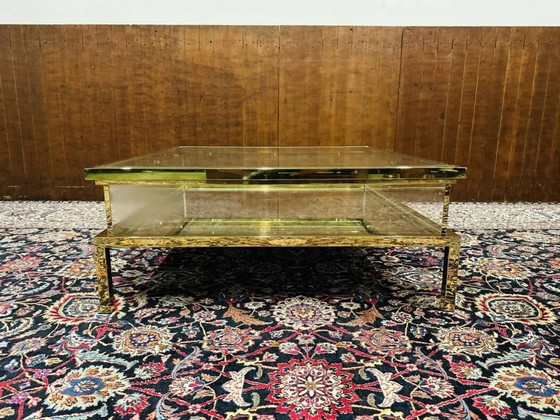 Hollywood Regency Eichholtz Harvey Salontafel, Glas, Messing (foto 3 van 14)