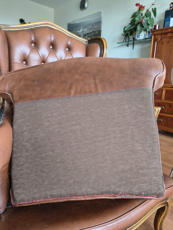 Chesterfield style Armchair – Wood, Leather (photo 8 of 11)