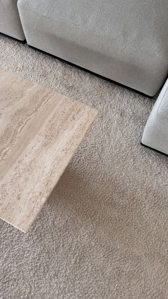 Image 1 of Minimalist travertine side table