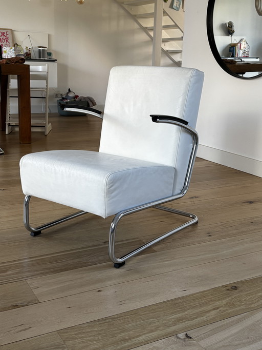 Gispen Dutch Originals 405 Design Armchair In White Leather