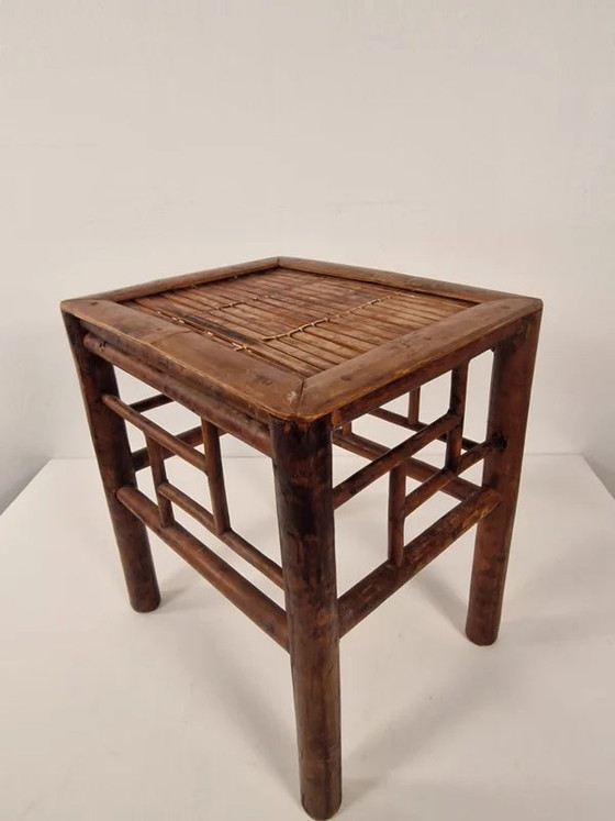 Antique Chinese side table with bamboo top - 1920s / Qing style, Coffee tables, Wood, Beige, Aziatisch (photo 5 of 13)