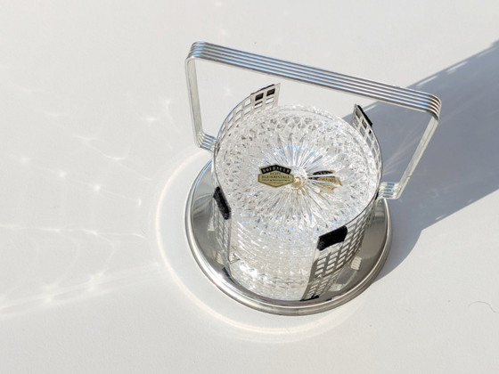 Image 1 of Sottobicchieri vintage in cristallo al piombo Hofbauer, portaoggetti in argento Art Déco, set da 6