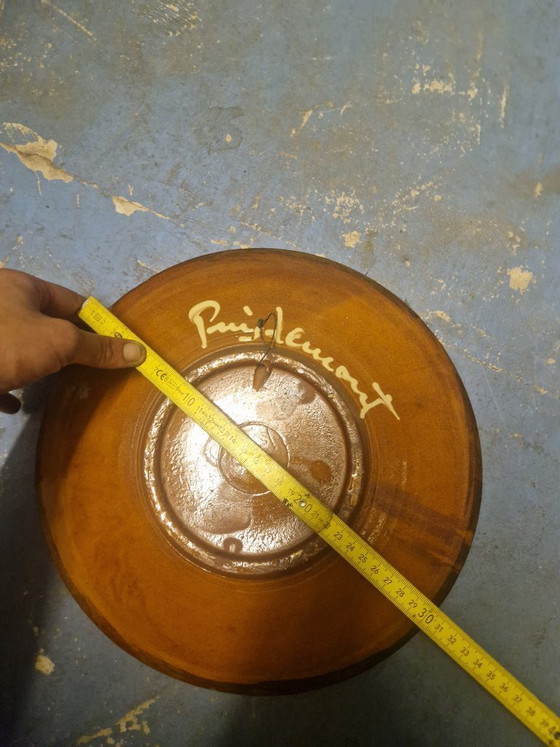 Image 1 of Piatto da parete in ceramica vintage Puigdemont con motivo a sole, metà del XX secolo, Spagna, La Bisbal
