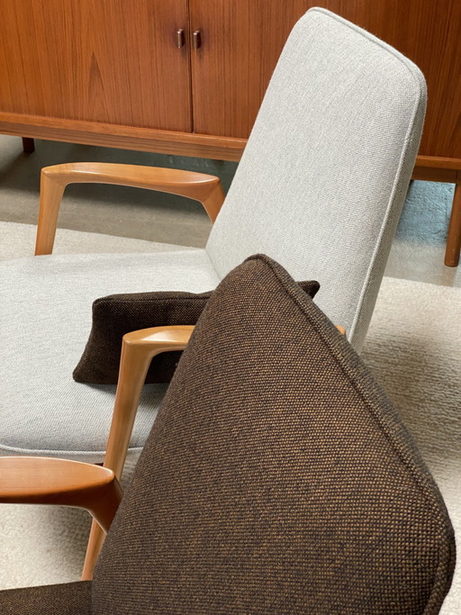 Set van 2 Scandinavisch moderne design fauteuils Hallingdal kersenhout – Textile, Wood (photo 2 of 12)