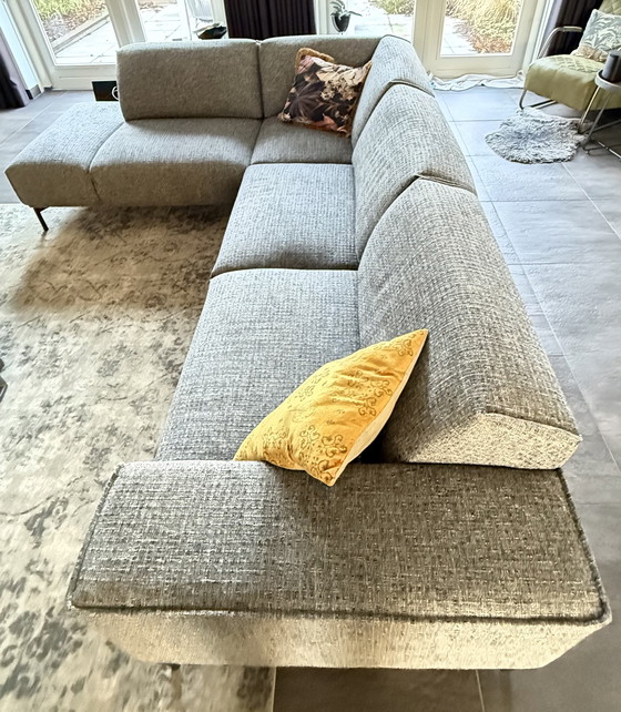 Image 1 of Designer-Ecksofa in anthrazitfarbenem, meliertem Farbton