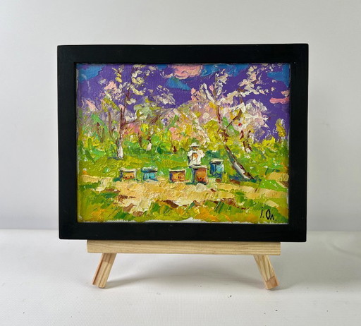 Original Oil Painting Colorful Nature Landscape Breath of spring