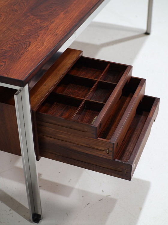 Zeldzaam Bureau Poul Kjaerholm Staal Palissander Deens Jaren '50 – Wood (photo 10 of 23)