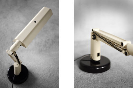 Image 1 of Vintage Mid-Century Scandianavian Modern Beige Plastic Lucifer Table Lamp by Tom Ahlström & Hans Ehrich for Fagerhults, 1975