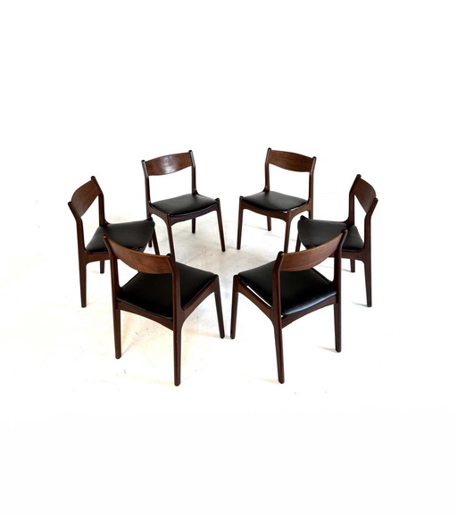 Ensemble de 6 chaises danoises vintage '60s