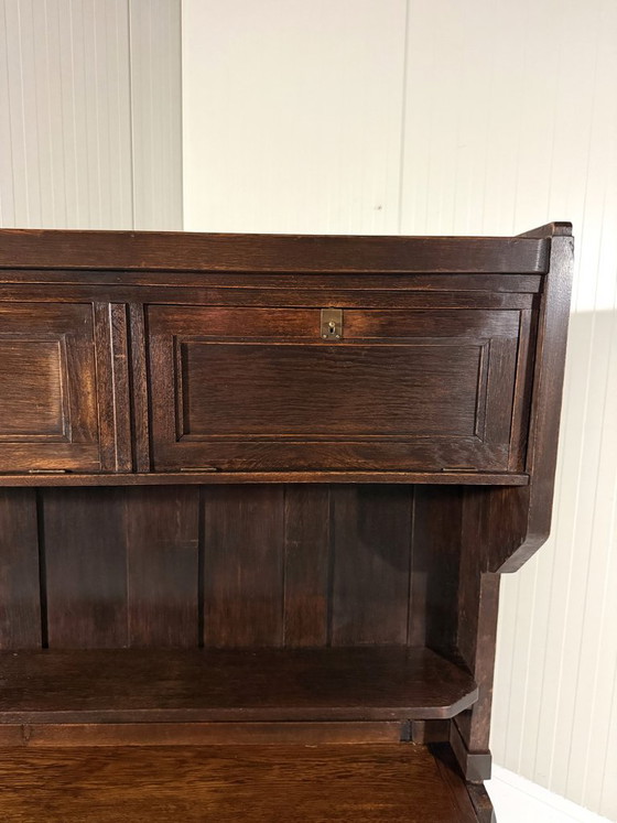 Assembled antique crisis cabinet 1900-1940, Wall cabinet, Wood, Brown, Klassiek (photo 5 of 15)