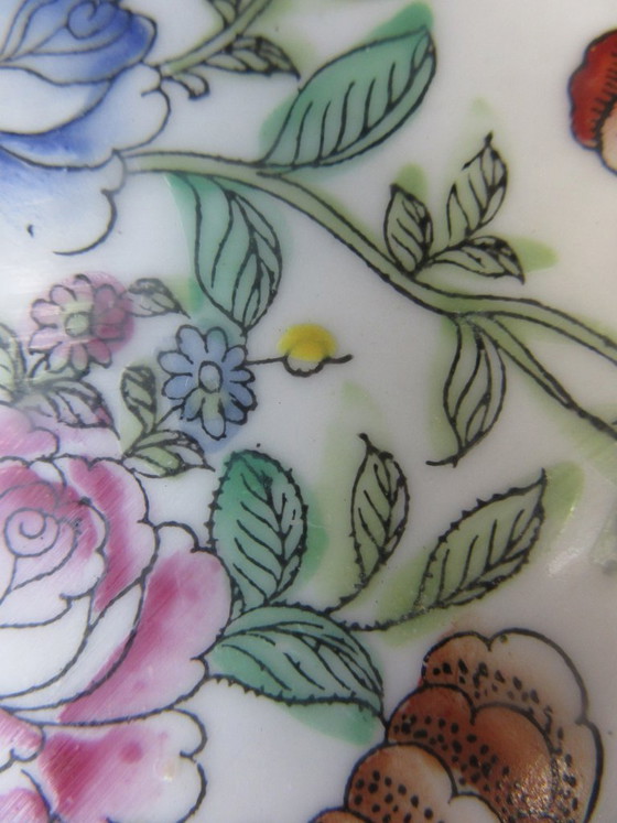Antique Chinese Rose Plate Marked Fabricado em Macau, 22.5 cm Diameter – Tableware, Porcelain (photo 7 of 9)